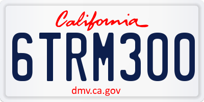 CA license plate 6TRM300