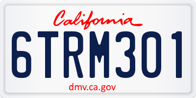 CA license plate 6TRM301