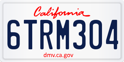 CA license plate 6TRM304