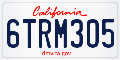 CA license plate 6TRM305