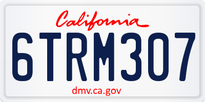 CA license plate 6TRM307