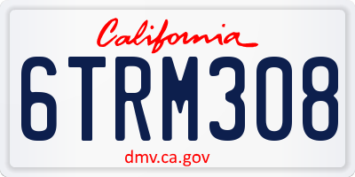 CA license plate 6TRM308