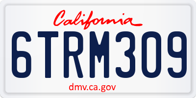 CA license plate 6TRM309