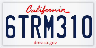 CA license plate 6TRM310