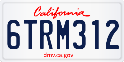 CA license plate 6TRM312