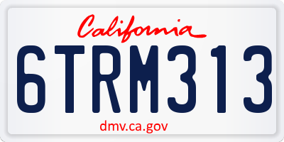CA license plate 6TRM313