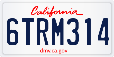 CA license plate 6TRM314