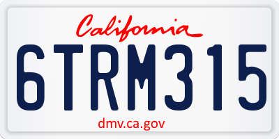CA license plate 6TRM315