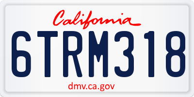 CA license plate 6TRM318