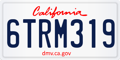CA license plate 6TRM319