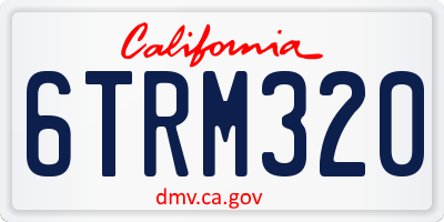 CA license plate 6TRM320