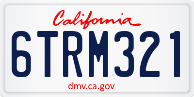 CA license plate 6TRM321