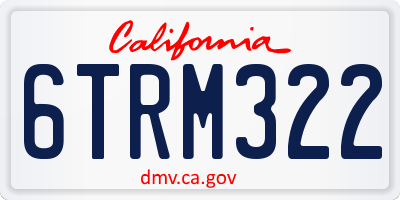 CA license plate 6TRM322