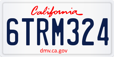 CA license plate 6TRM324