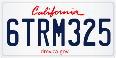 CA license plate 6TRM325