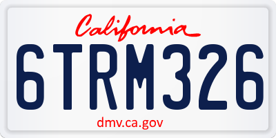 CA license plate 6TRM326