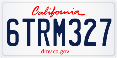 CA license plate 6TRM327