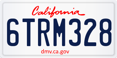 CA license plate 6TRM328