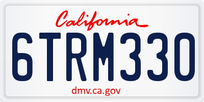 CA license plate 6TRM330