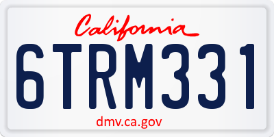 CA license plate 6TRM331