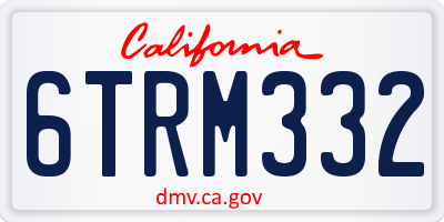 CA license plate 6TRM332