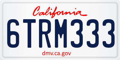 CA license plate 6TRM333