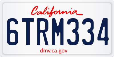 CA license plate 6TRM334