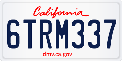 CA license plate 6TRM337