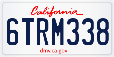 CA license plate 6TRM338