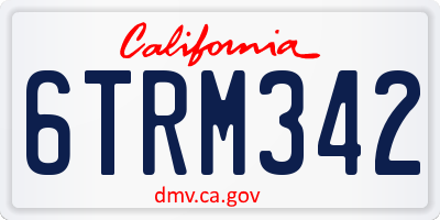 CA license plate 6TRM342