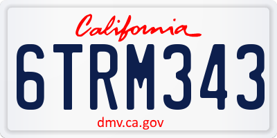 CA license plate 6TRM343