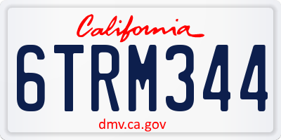 CA license plate 6TRM344
