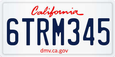 CA license plate 6TRM345