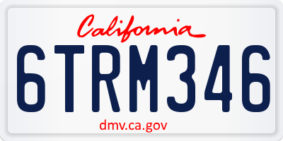 CA license plate 6TRM346