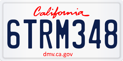 CA license plate 6TRM348