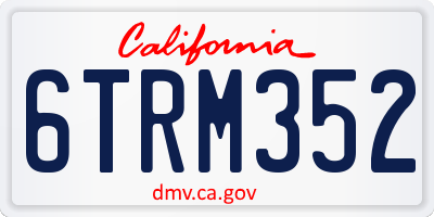 CA license plate 6TRM352