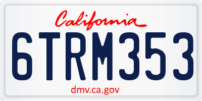 CA license plate 6TRM353