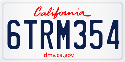 CA license plate 6TRM354