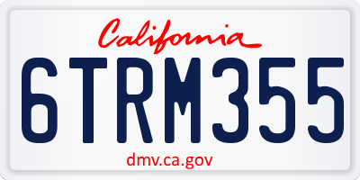 CA license plate 6TRM355