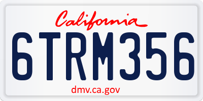 CA license plate 6TRM356