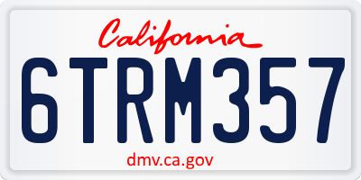 CA license plate 6TRM357