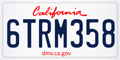 CA license plate 6TRM358