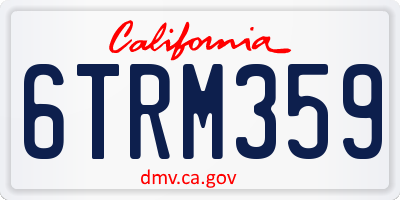 CA license plate 6TRM359