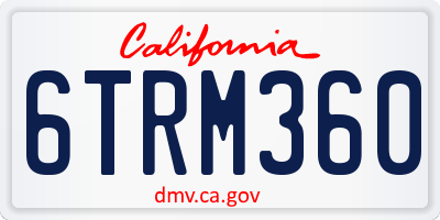 CA license plate 6TRM360