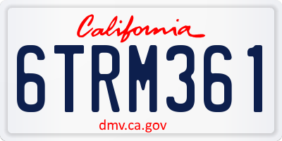 CA license plate 6TRM361