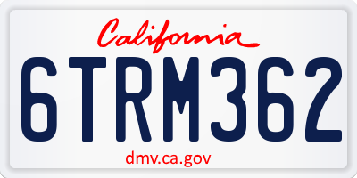 CA license plate 6TRM362