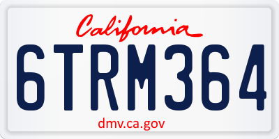 CA license plate 6TRM364