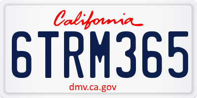 CA license plate 6TRM365