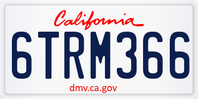 CA license plate 6TRM366
