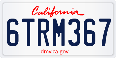 CA license plate 6TRM367